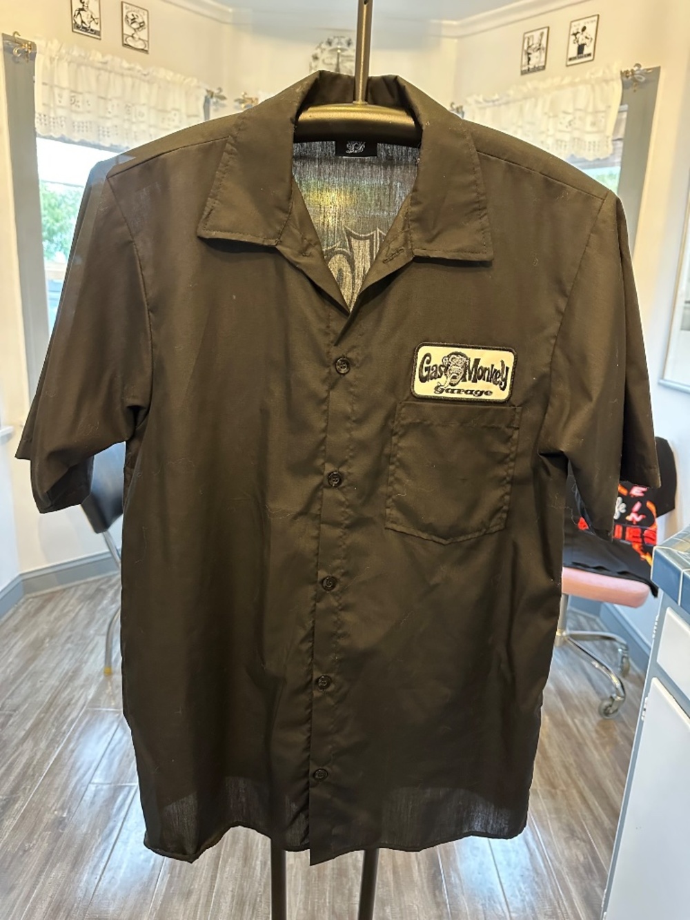Gas Monkey Mens Dress Shirt Black Medium - Picture 7 of 10